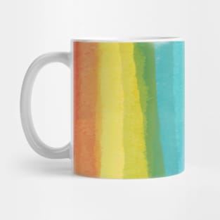Painted Watercolor Brushstrokes Rainbow Stripes Mug